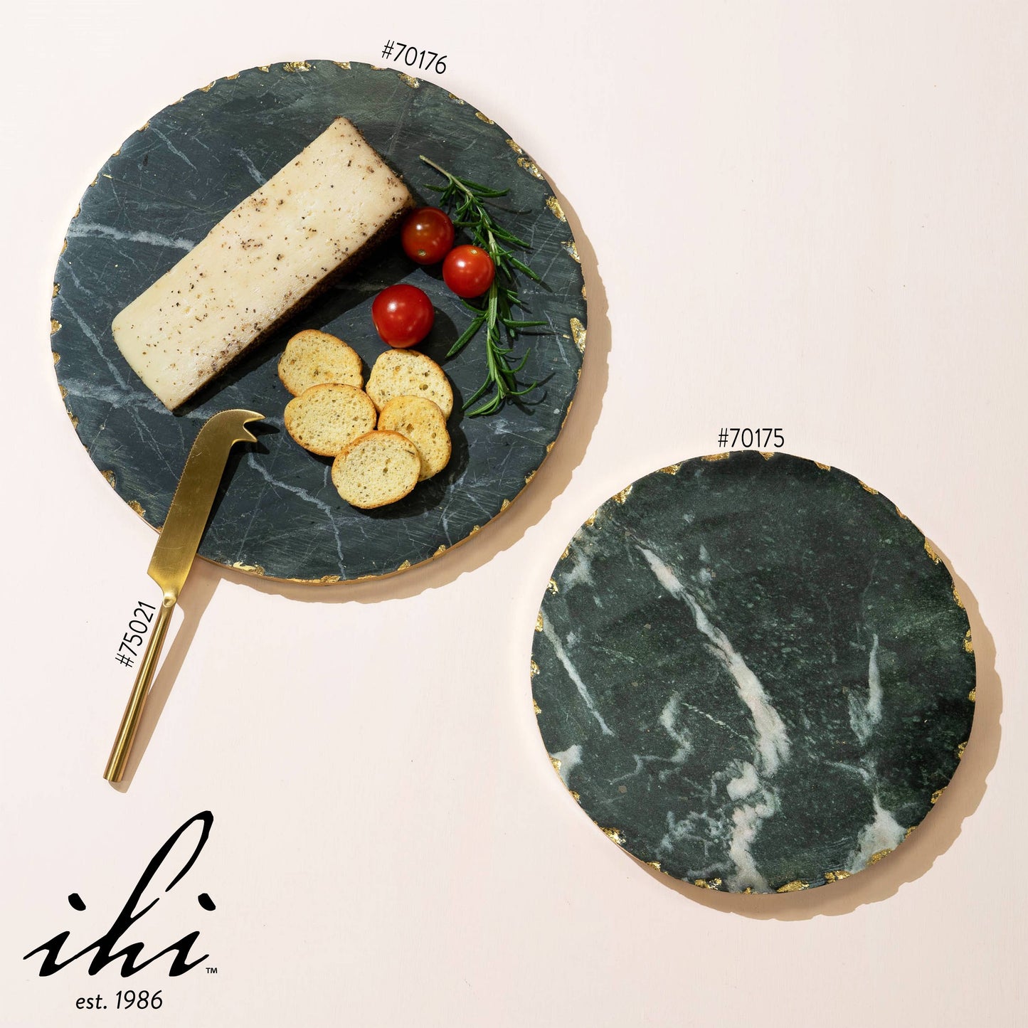 Black Marble Trivet with Gold Edge