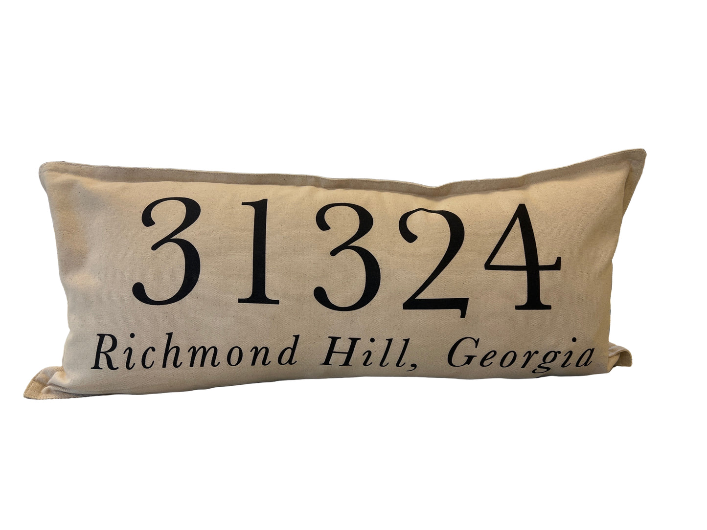 31324 Richmond Hill, Georgia Lumbar Pillow: Natural / Faux-Down / Outer Edge Seam