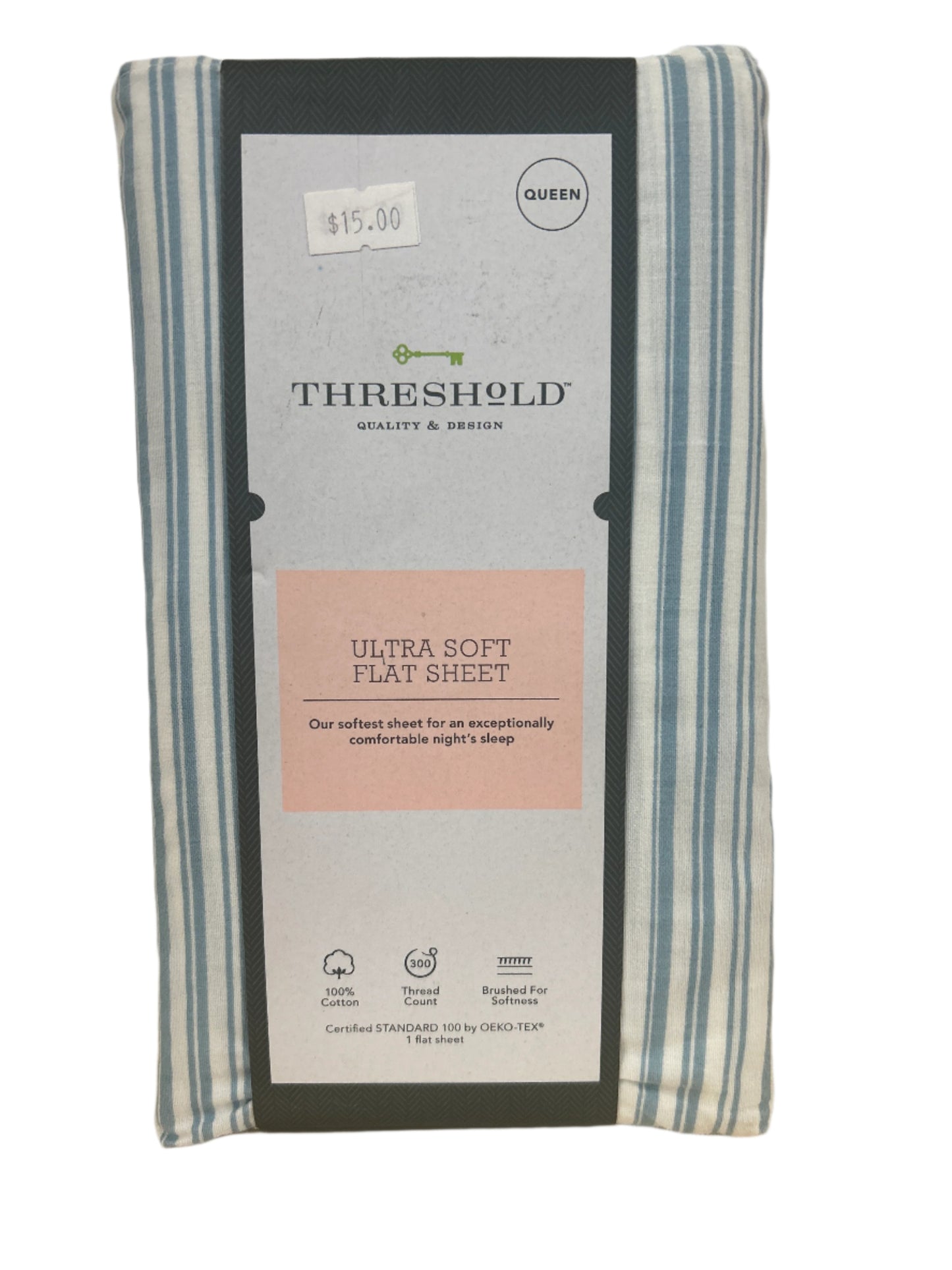 Queen 300 Thread Count Ultra Soft Flat Sheet - Threshold