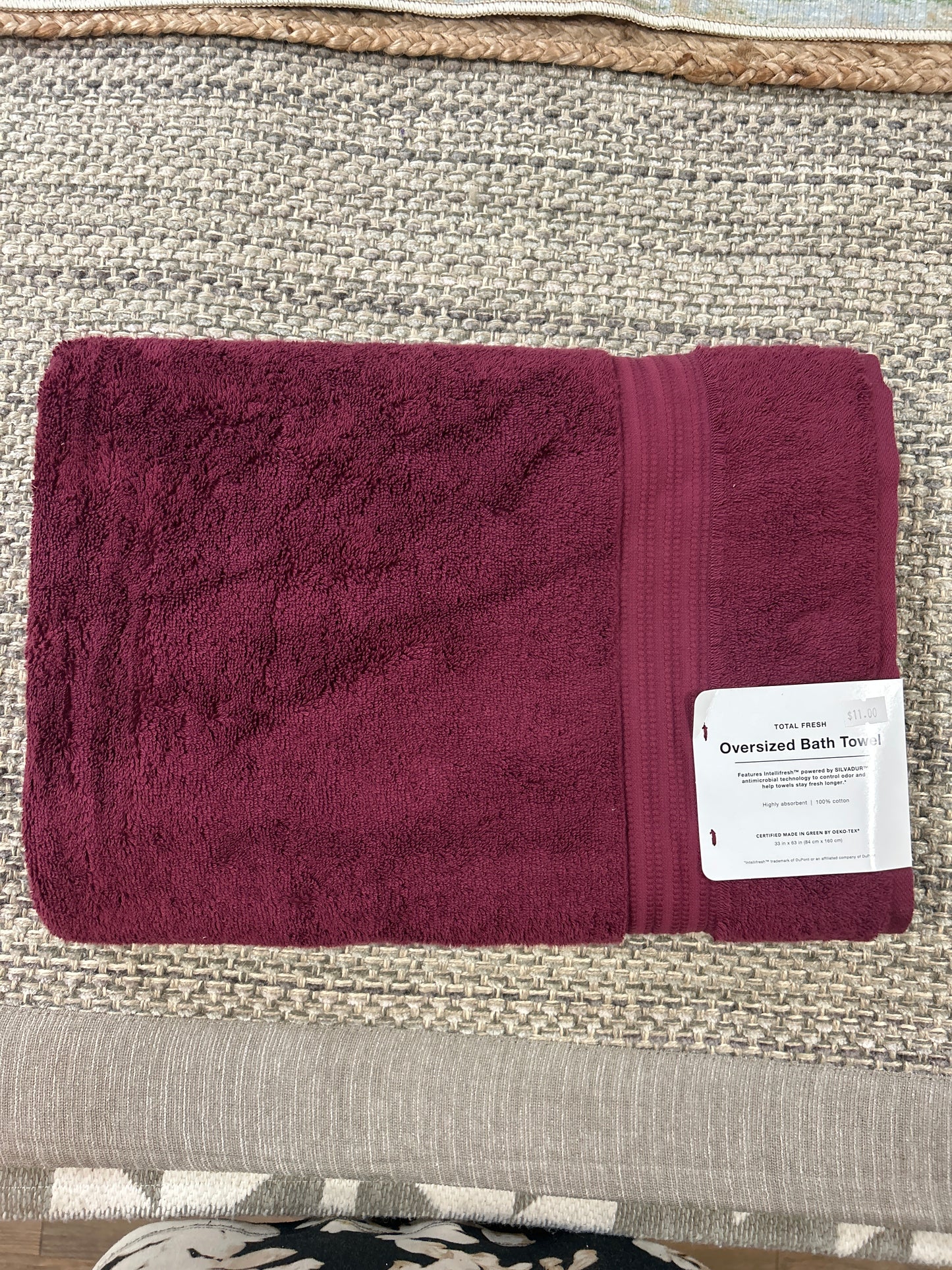 Total Fresh Oversized 33"x 63" Bath Towel - Burgandy