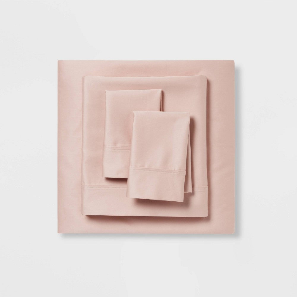 Full Solid Performance 400 Thread Count Sheet Set Blush - Threshold