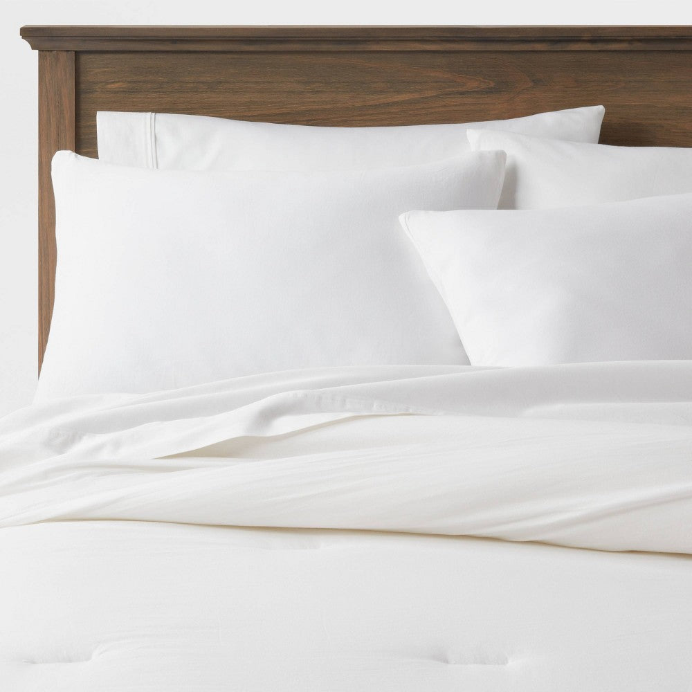 Washed Cotton Sateen Comforter Sham Set - Queen