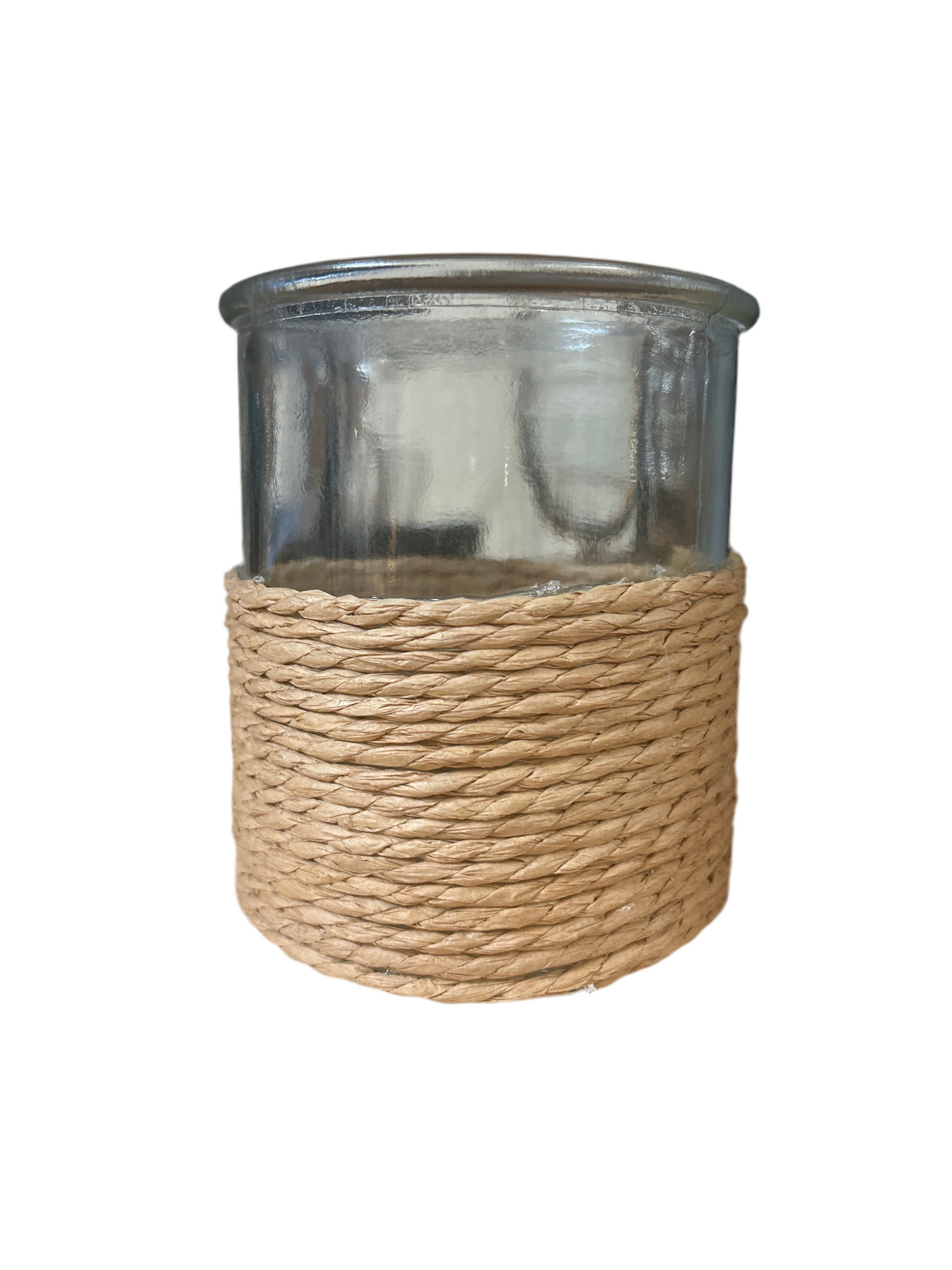 Small Candle Hurricane w/Jute