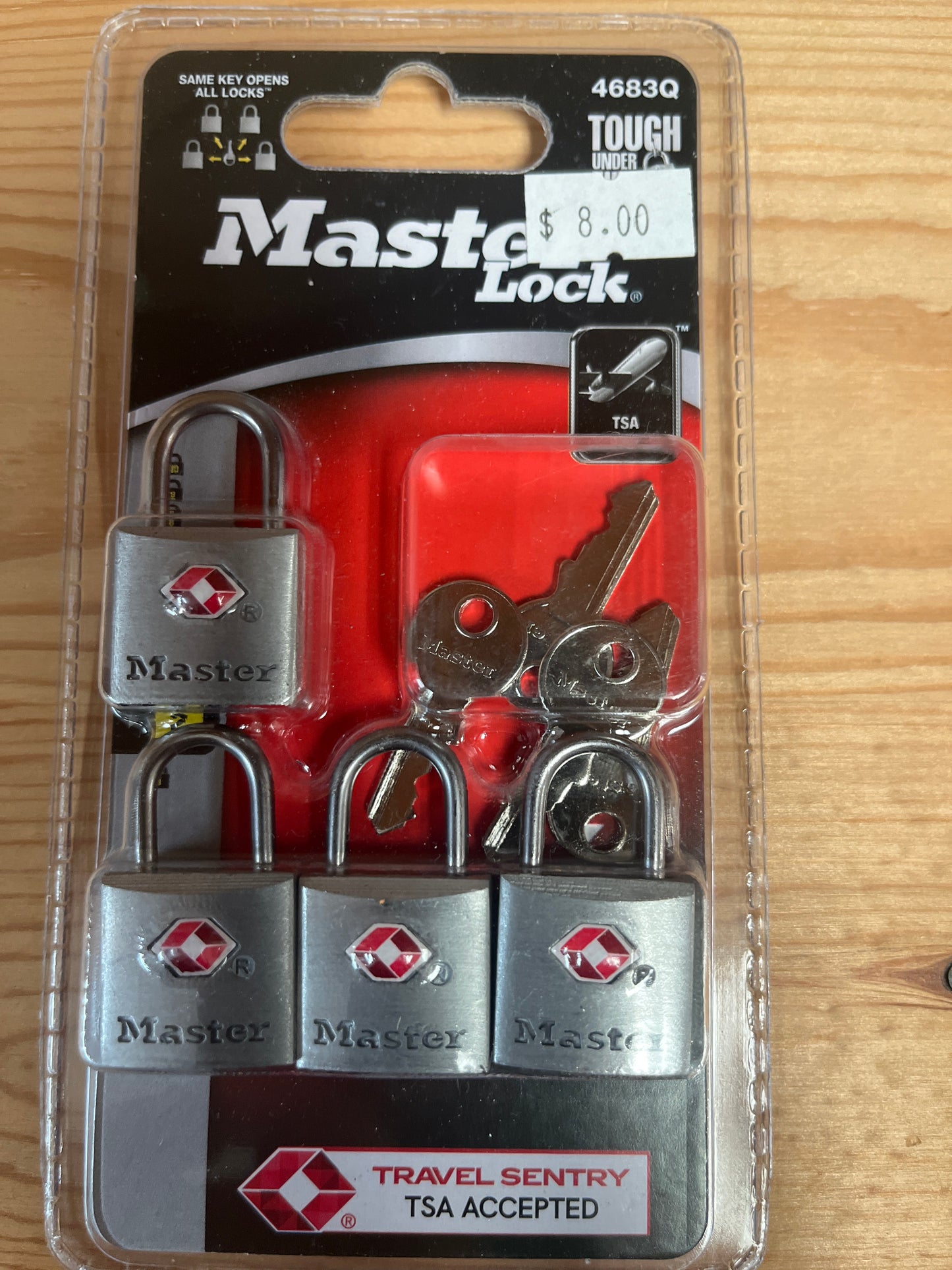 Masterlock TSA Approved 4 pack Locks