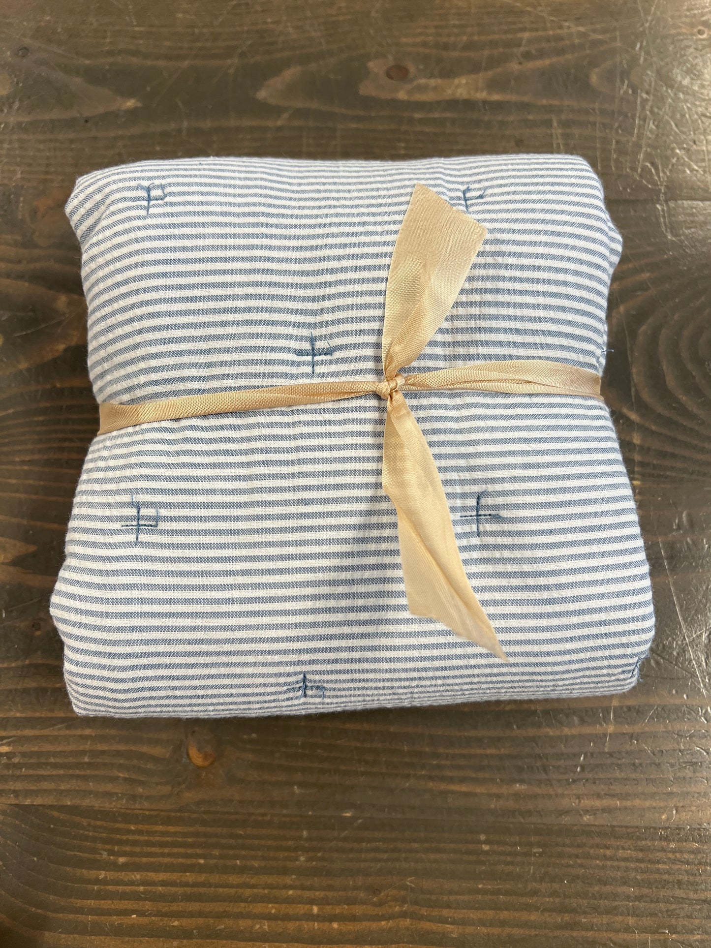 As Is Standard Blue/White Stripe Pillow Sham