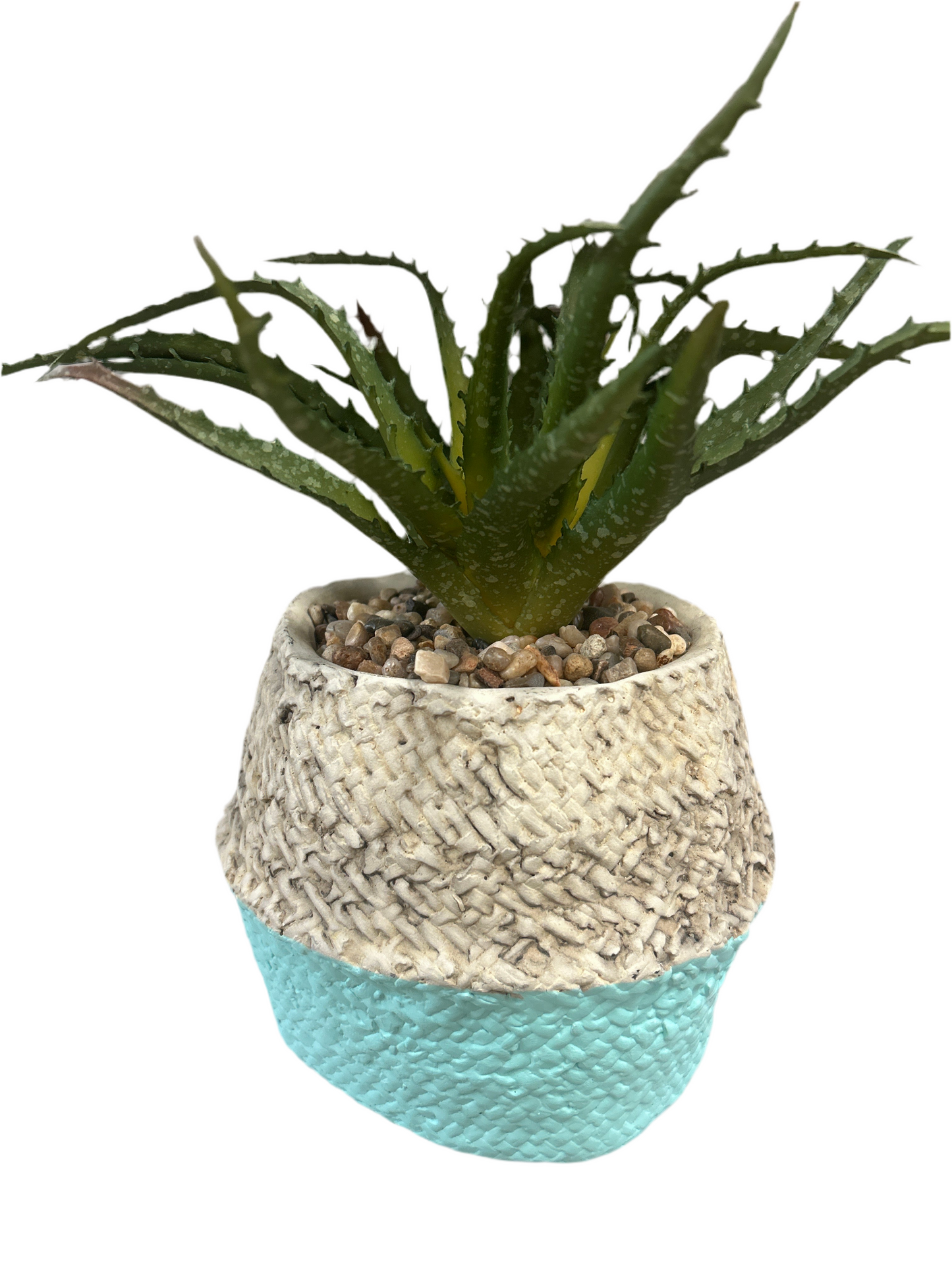 Aloe Vera Faux Plant - Blue Pot
