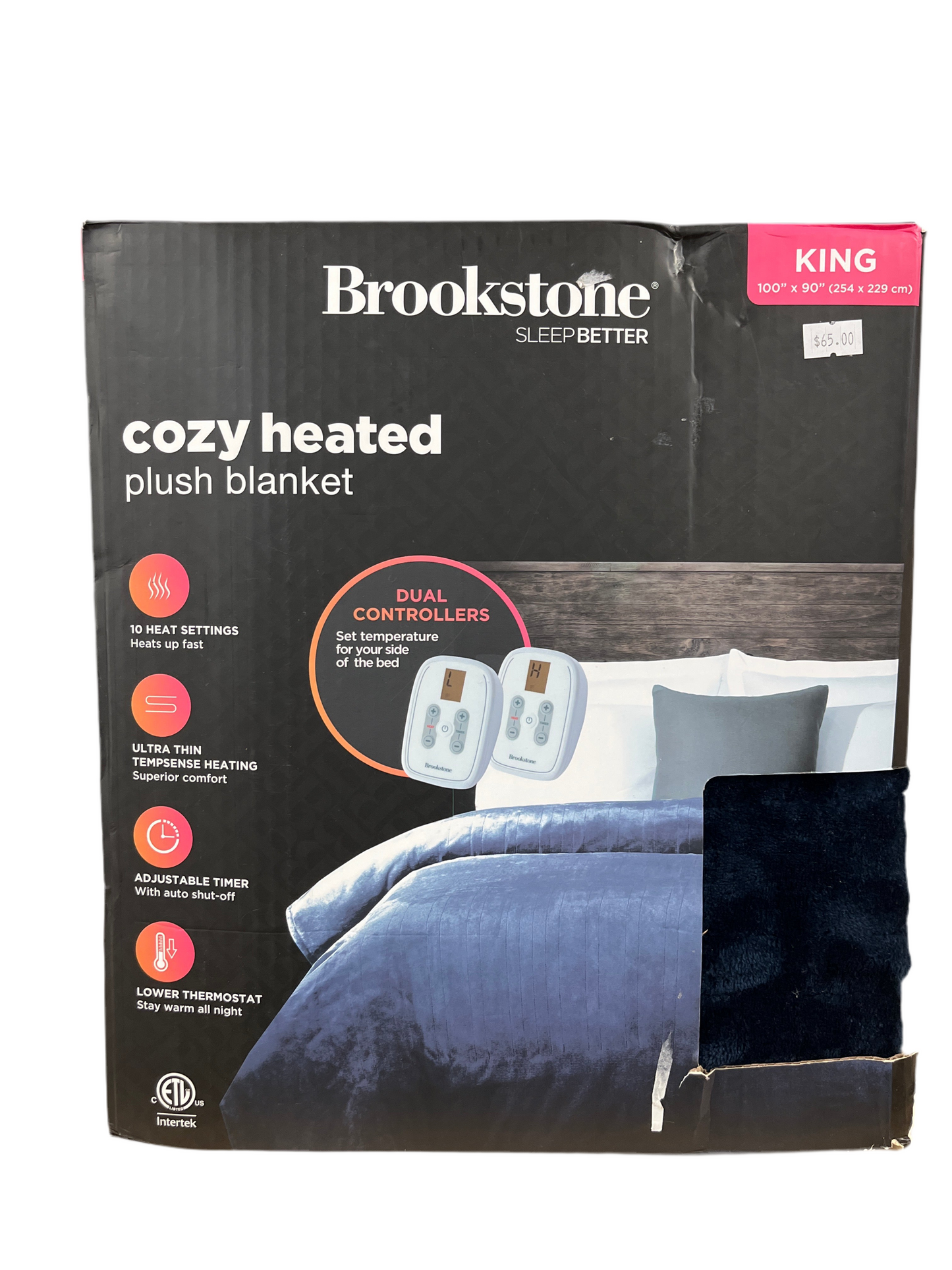 Brookstone Cozy Heated Plush Blanket - King