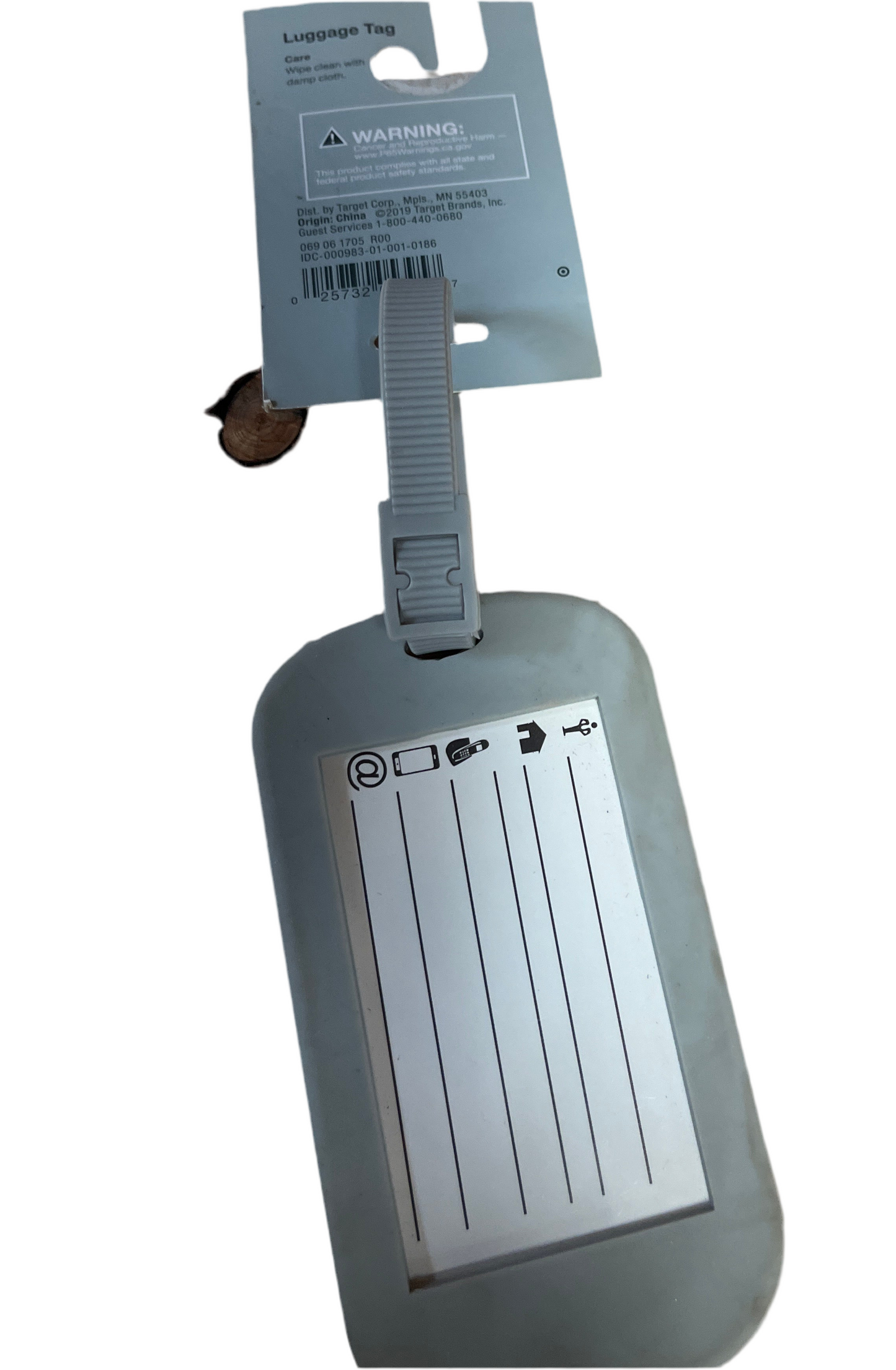 Luggage Tag - Grey Rubber