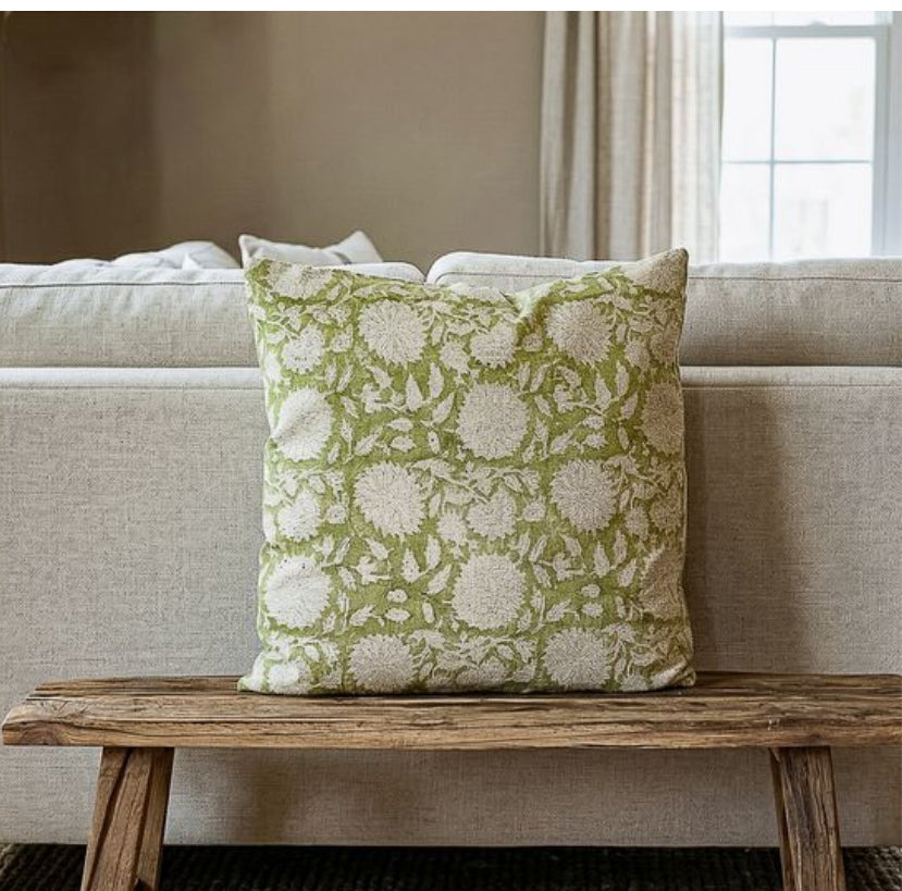 20 X 20 Sage Dandelion FLOWER PILLOW