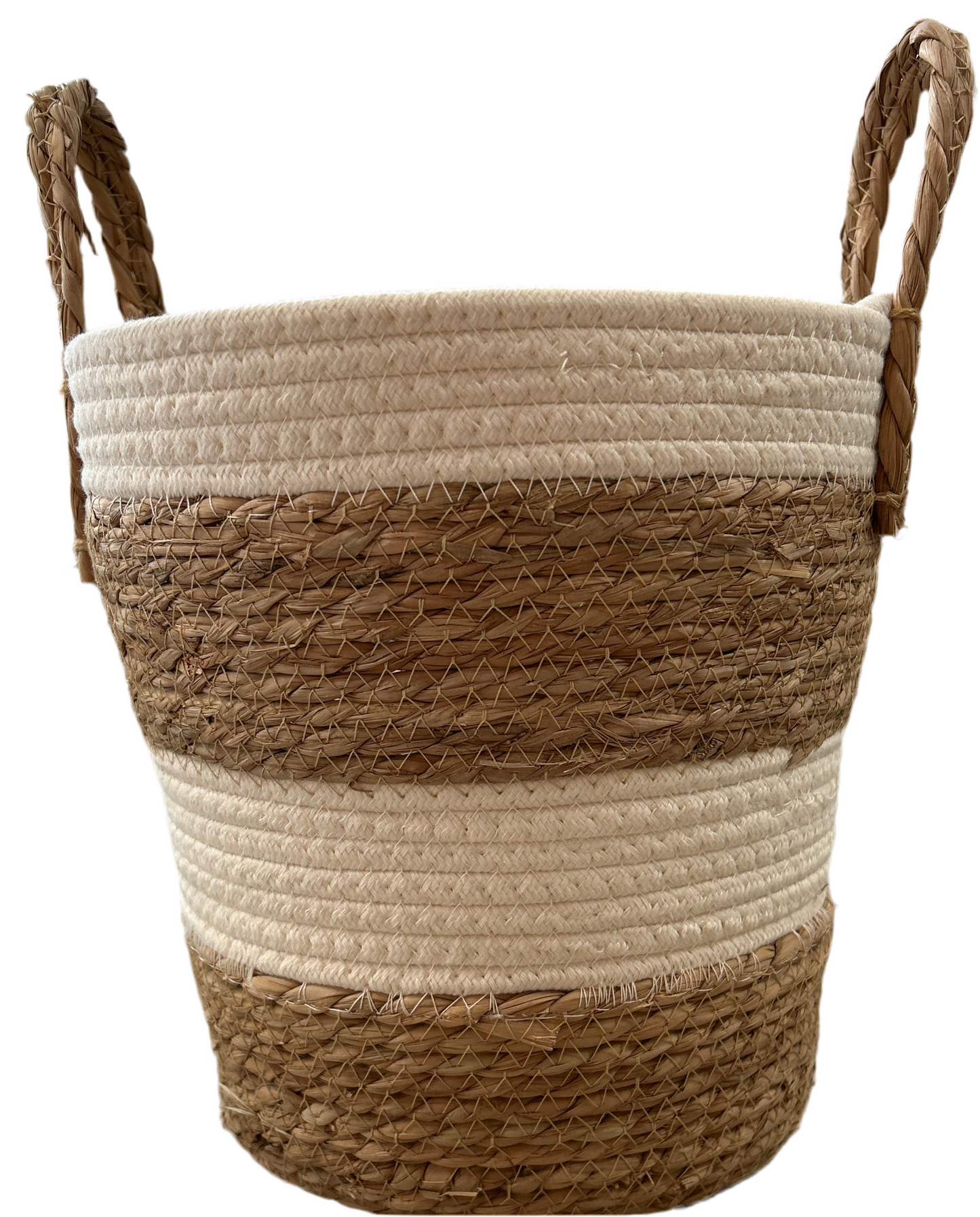 Small Stripe Braid Handle Basket