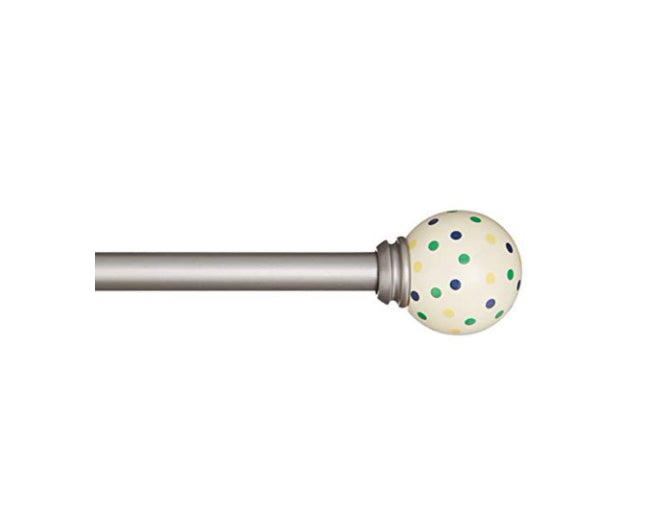 48”-86” Curtain Rod - Polka Dot Ball