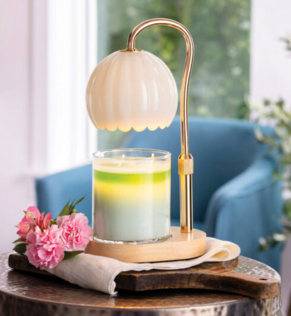 Milk Glass Candle Warmer Lamp