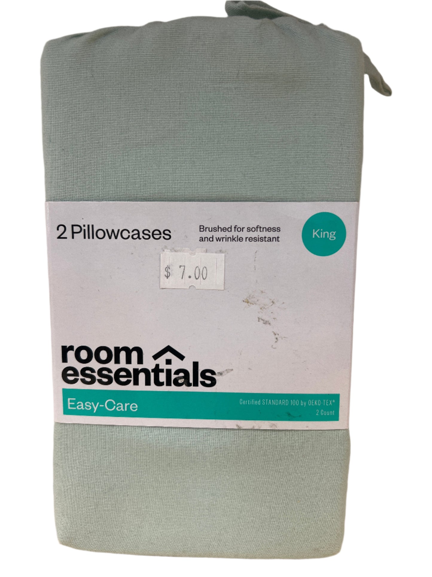 King Easy Care Solid Pillowcase Set Mint - Room Essentials