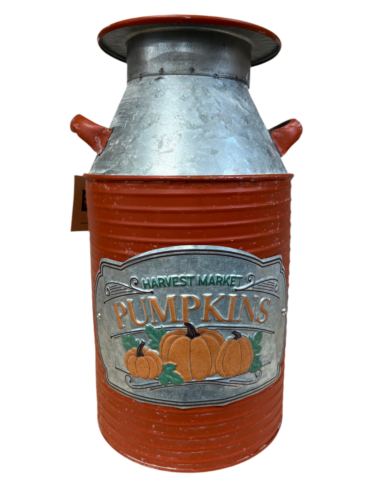 CTW Home Collection Metal Thanksgiving Harvest Market Pumpkins Milk Can Planter