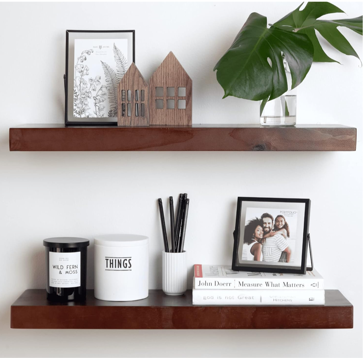 24” Homeforia Rustic Farmhouse Floating Shelves Set of 2