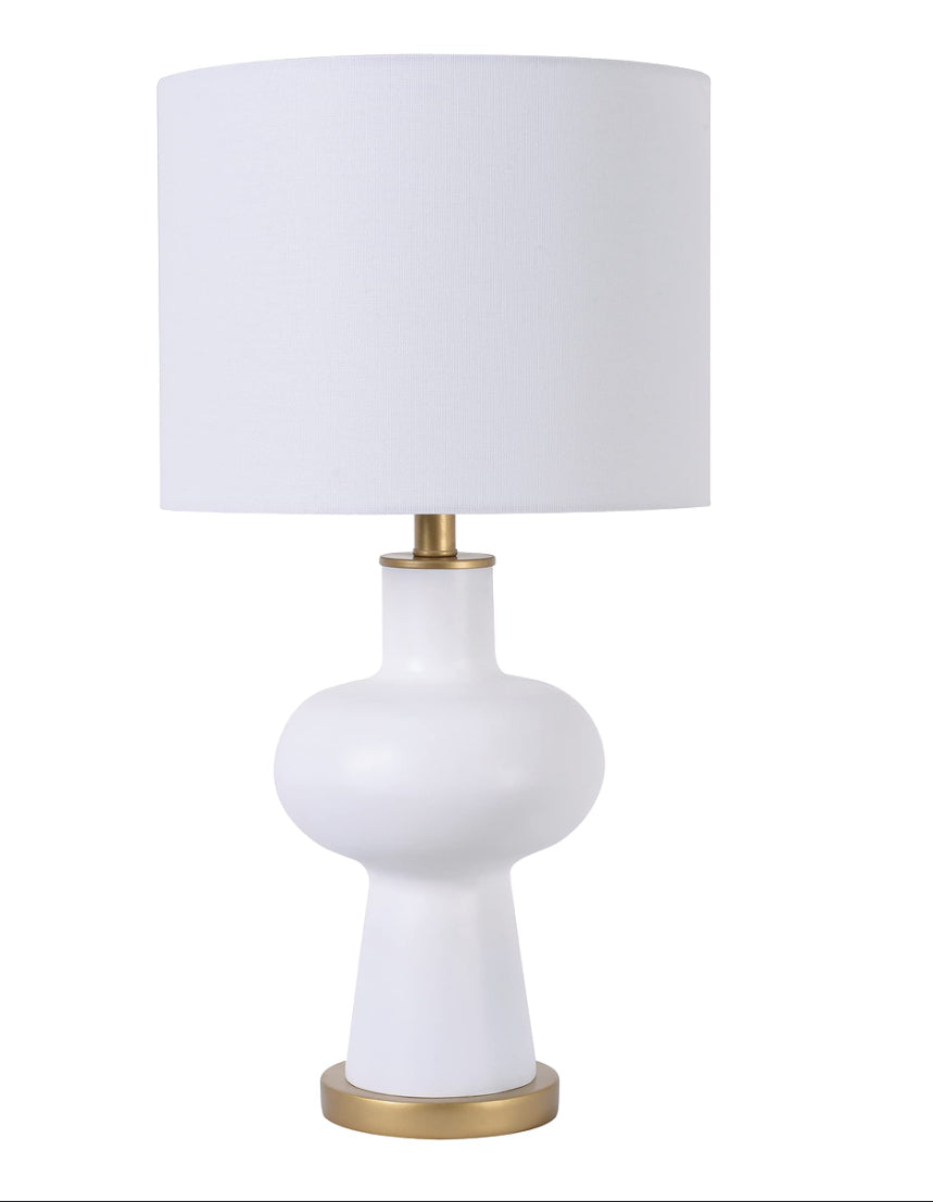 Kenroy Home 34343WH Saul Table Lamp with White Finish, Modern Style