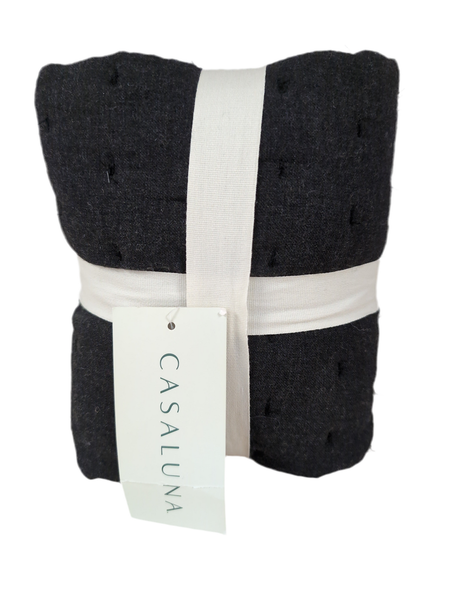 King Cashmere Blend Quilted Pillow Sham Washed Black - Casaluna