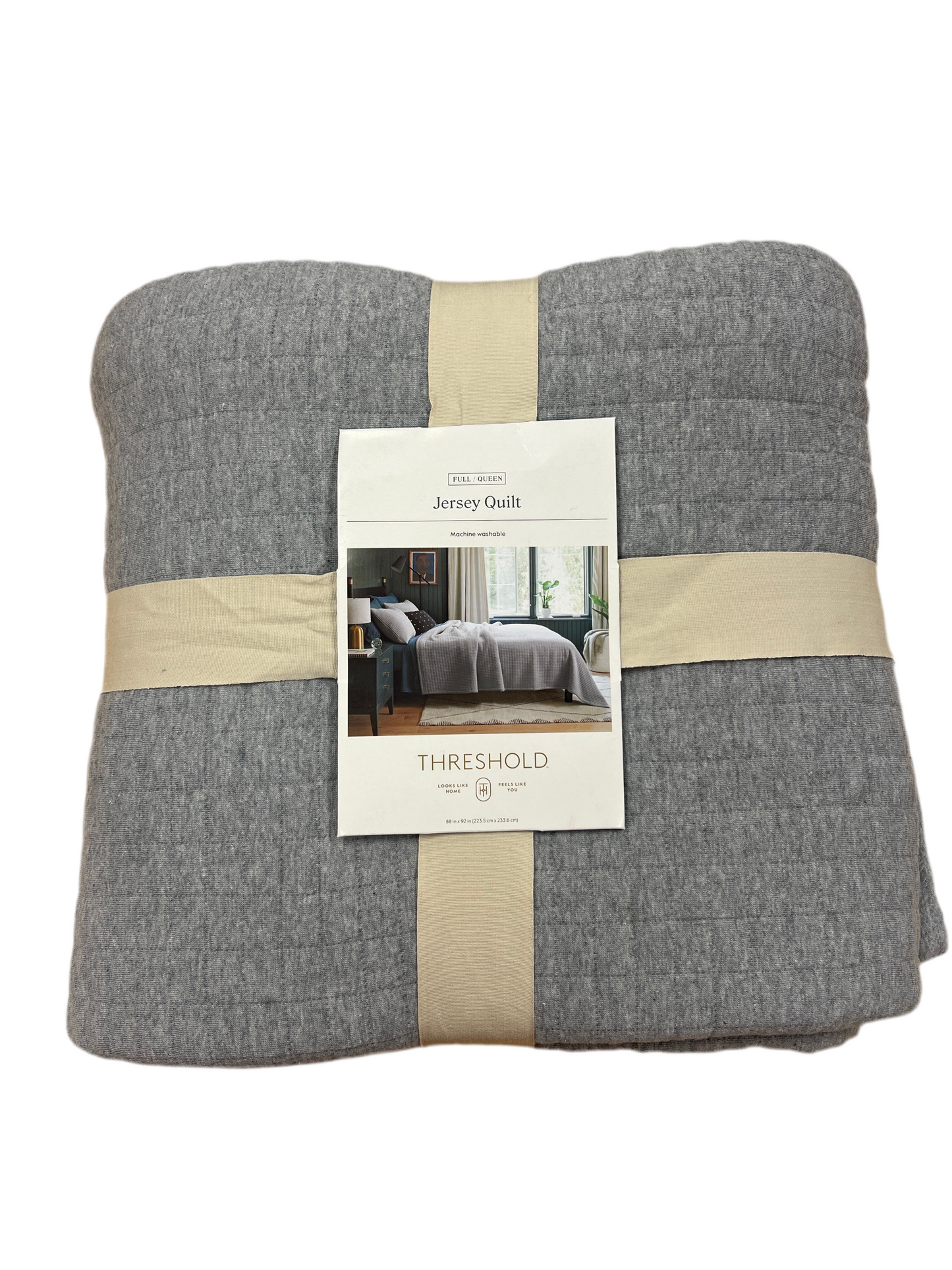 As Is Full/Queen Threshold Jersey Quilt Heather Gray