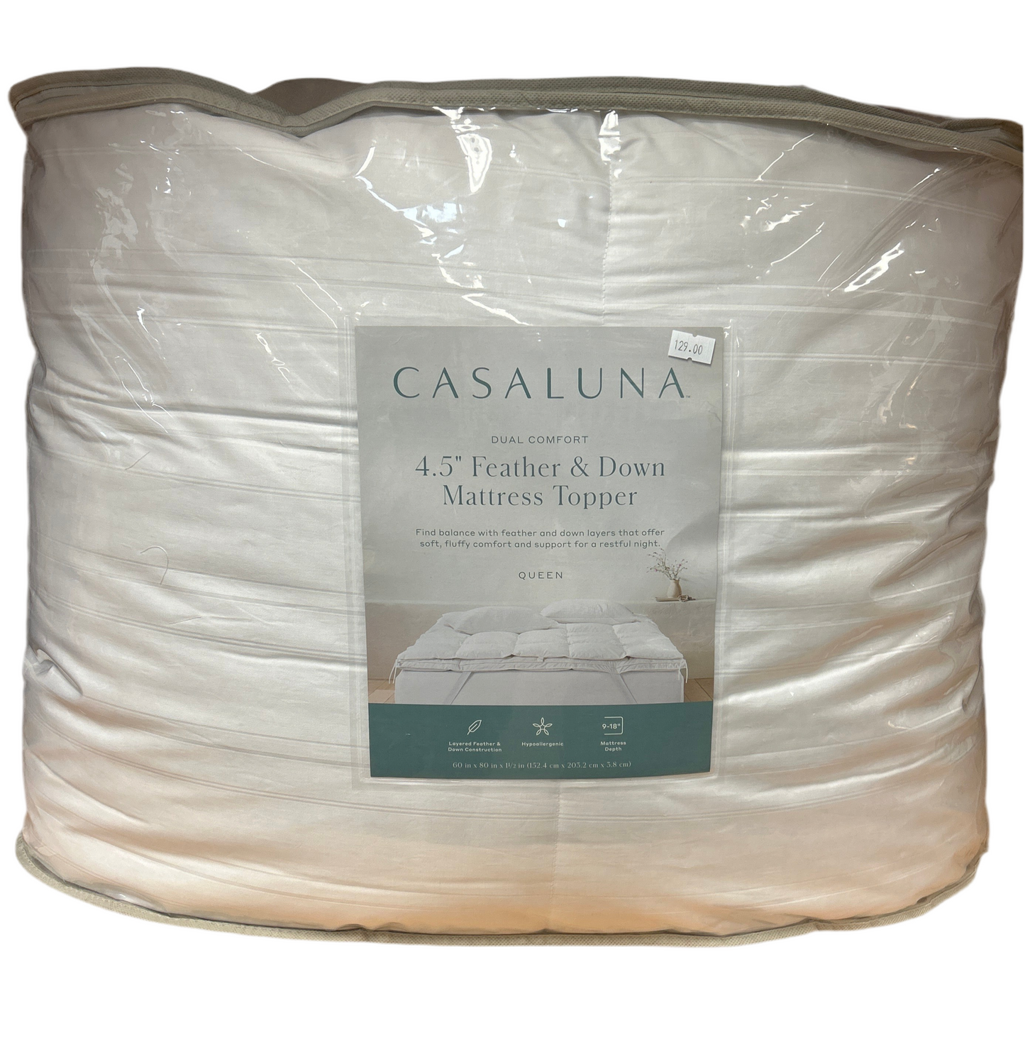 Casaluna 4.5” Feather & Down Mattress Topper - Queen