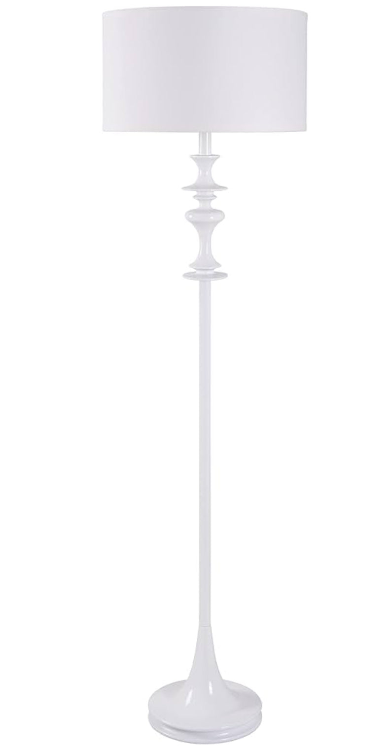 Kenroy Home 21034WH Claiborne Floor Lamp with Gloss White Finish