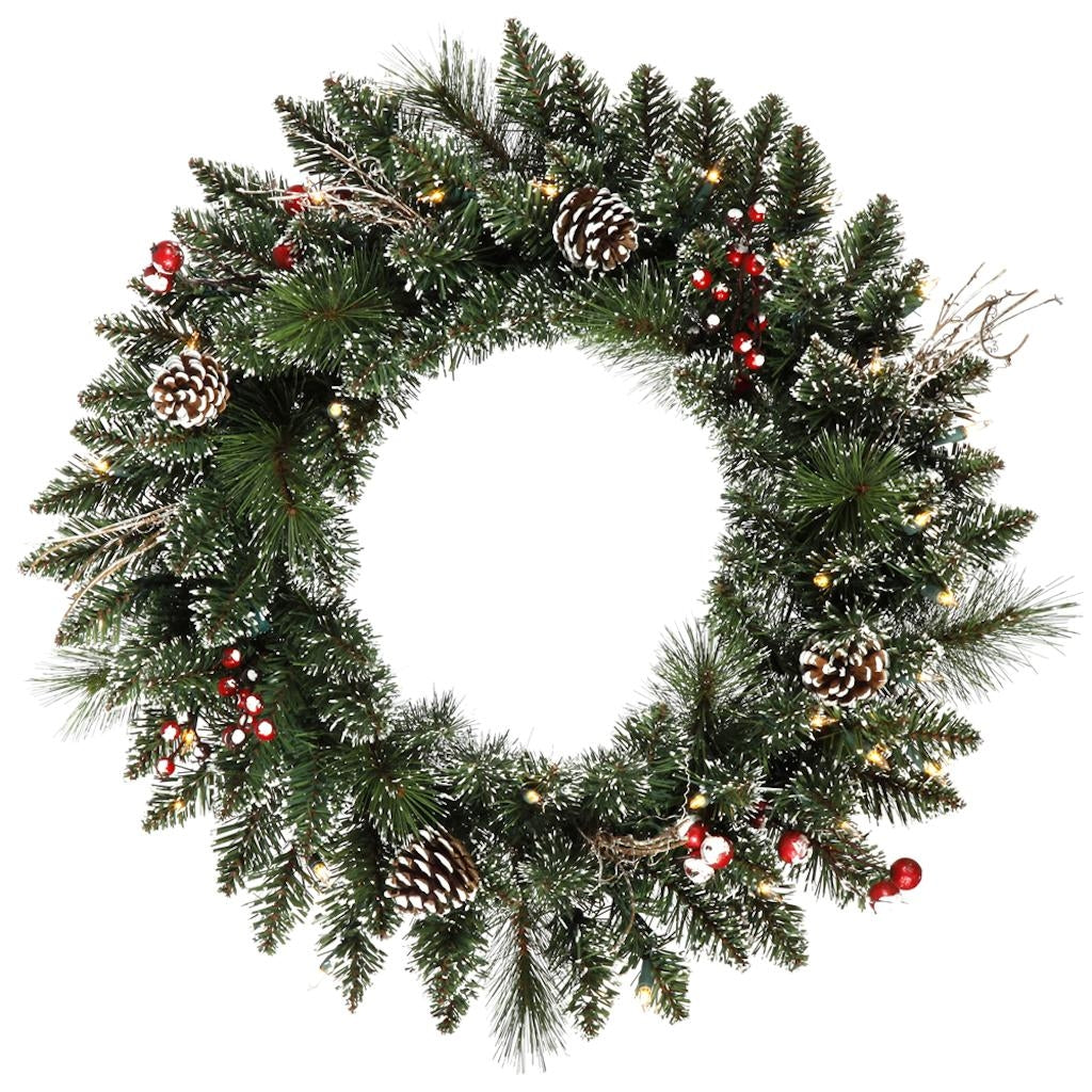 Vickerman Pine and Berry Artificial Christmas Wreath