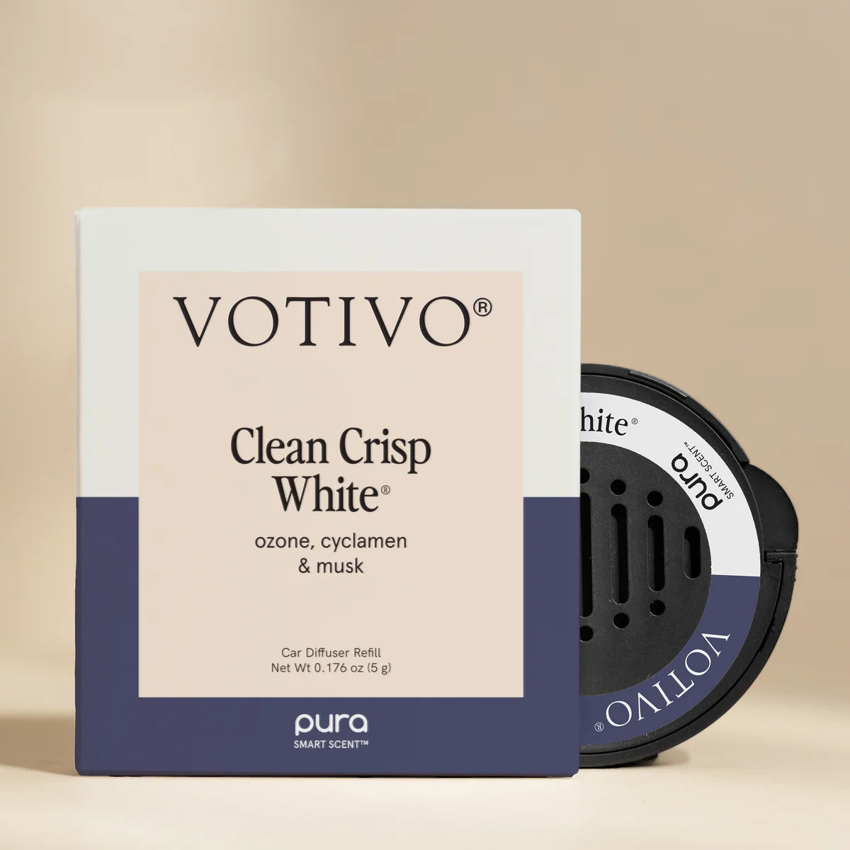 Pura Votivo Clean Crisp White Car Diffuser Refill