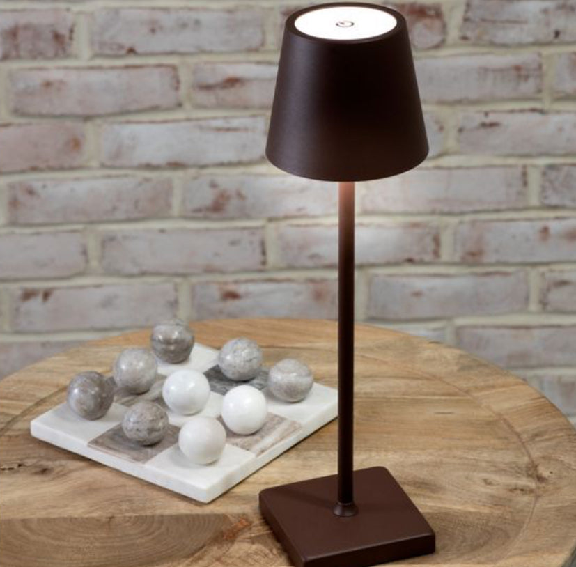 15" Rechargeable Brown LED Lamp