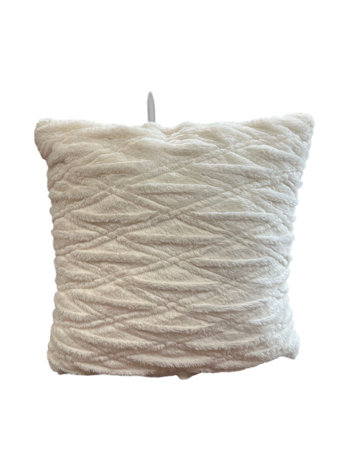 Oversized Faux Fur Square Throw Pillow White - Threshold