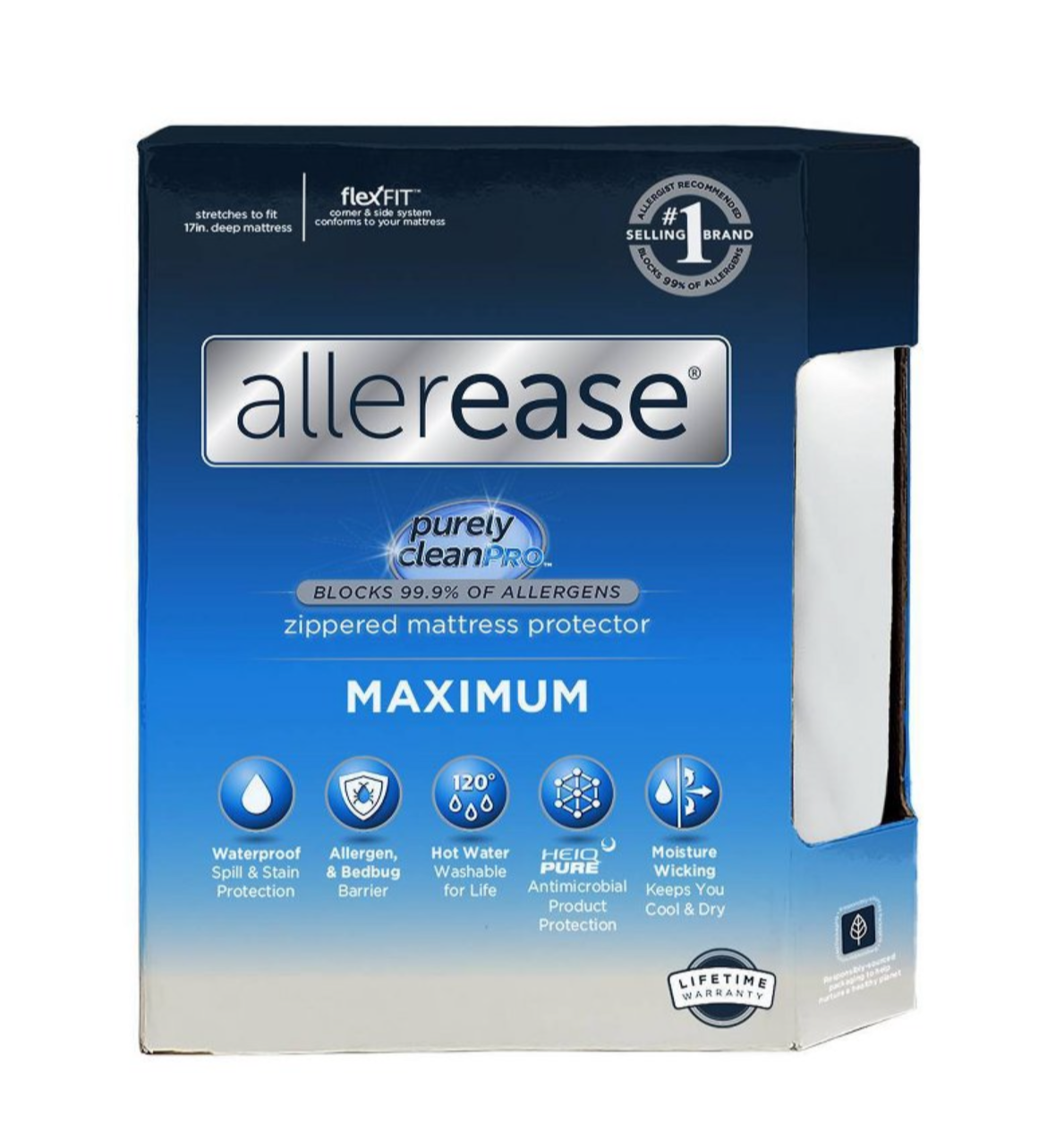 Allerease King Maximum Waterproof Allergy Zippered Mattress Protector