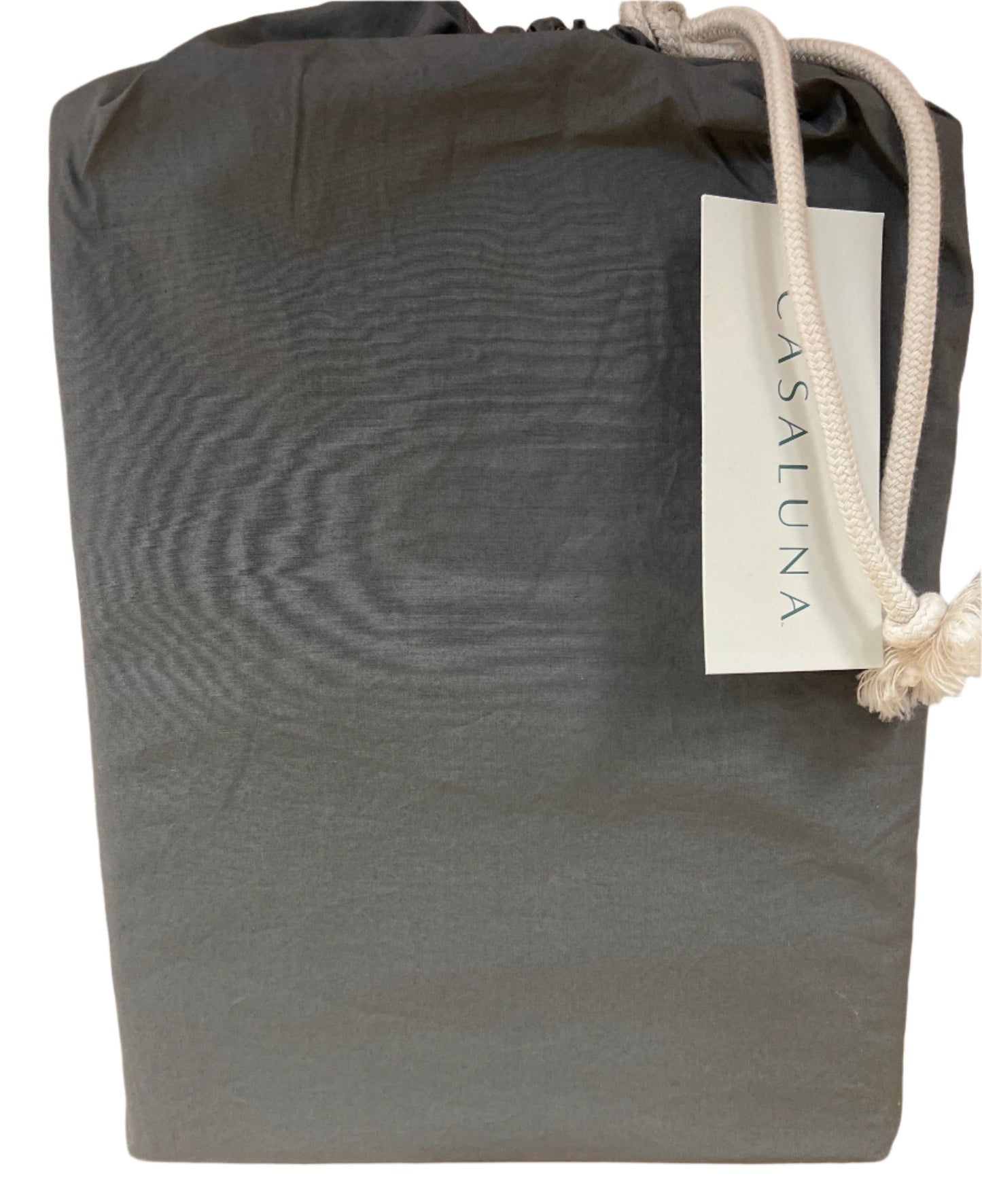 Queen Washed Supima Percale Fitted Sheet Only - Casaluna - Grey