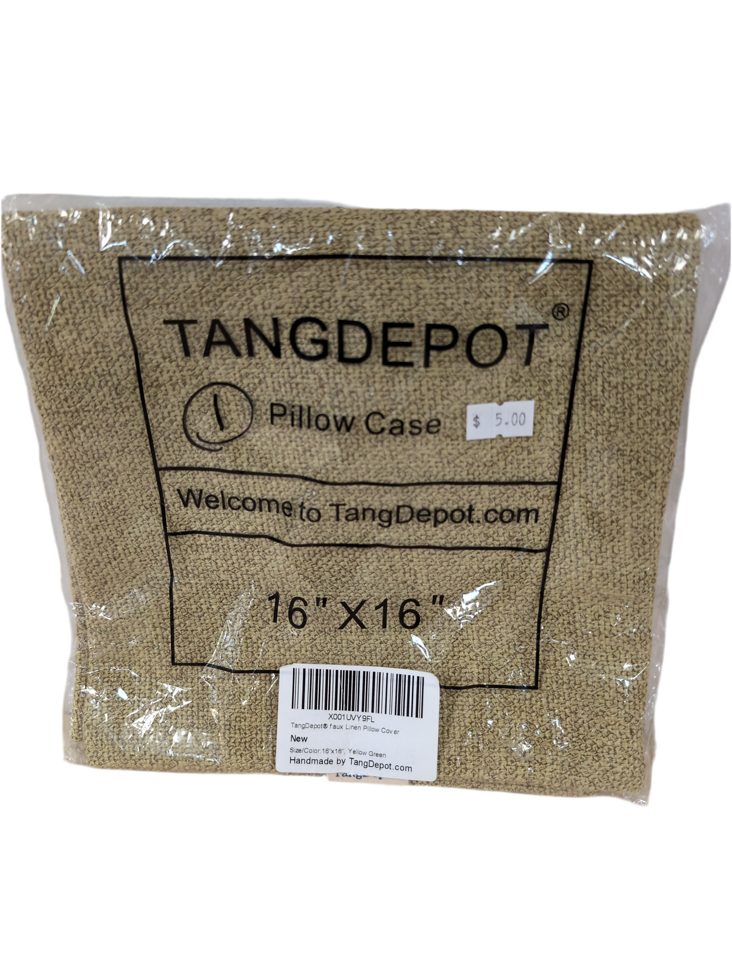 Tang Depot Pillow Sham - 16"x16" - Yellow/Tan