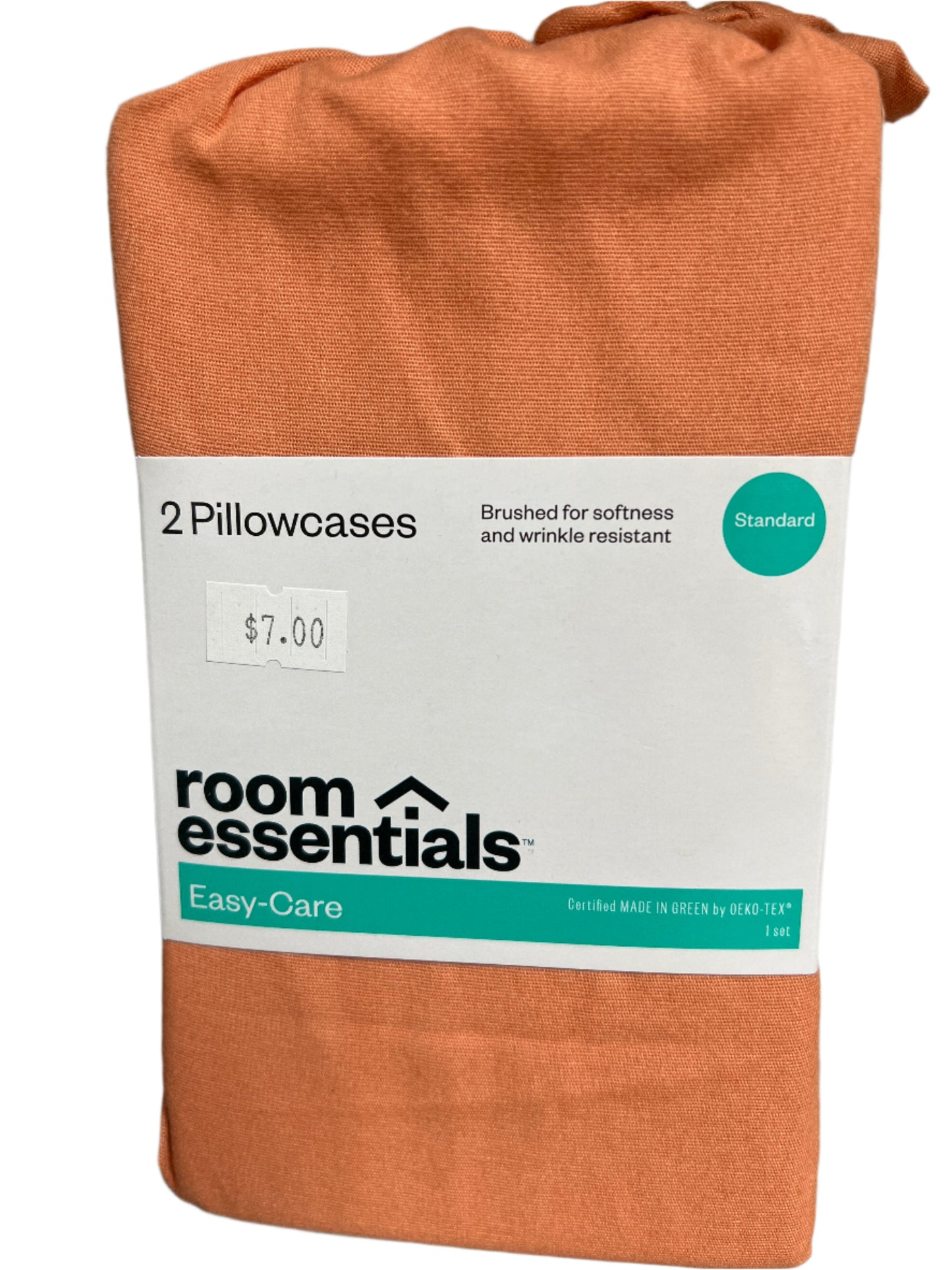 Standard Easy Care Solid Pillowcase Orange - Room Essentials