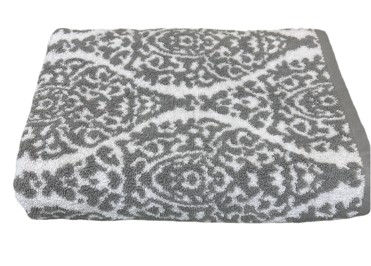 (1) 30” x 54” Standard Towel Gray/White Pattern Threshold