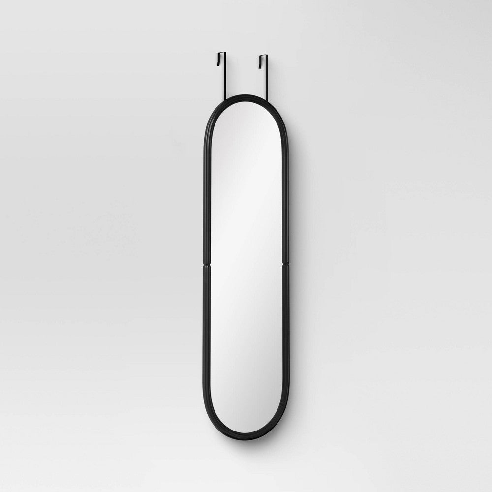 Pill Shaped Over the Door Mirror Black - Room Essentials