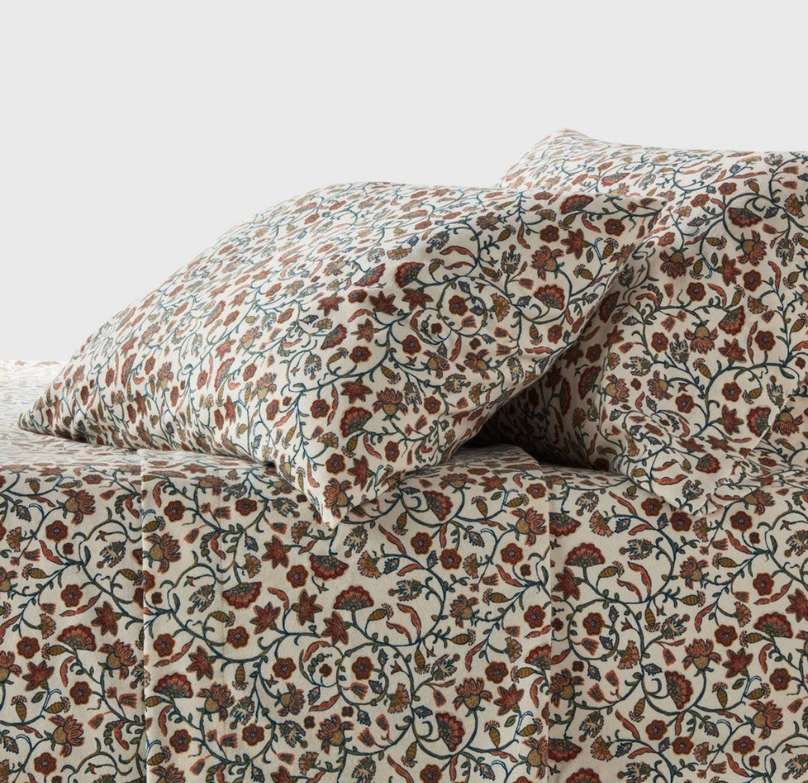 Queen Flannel Sheet Set Floral - Threshold