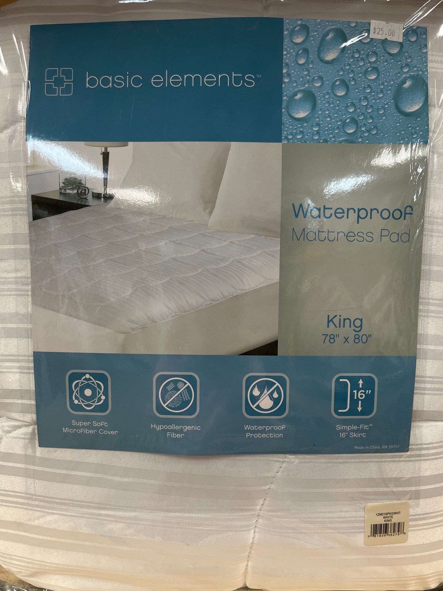 Basic Elements Waterproof Mattress Pad - King
