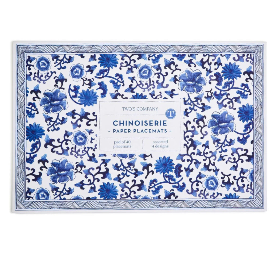 Two’s Company Chinoiserie Paper Placemats