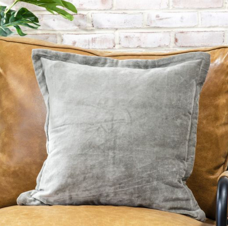 18 X 18 Slate Velvet Pillow