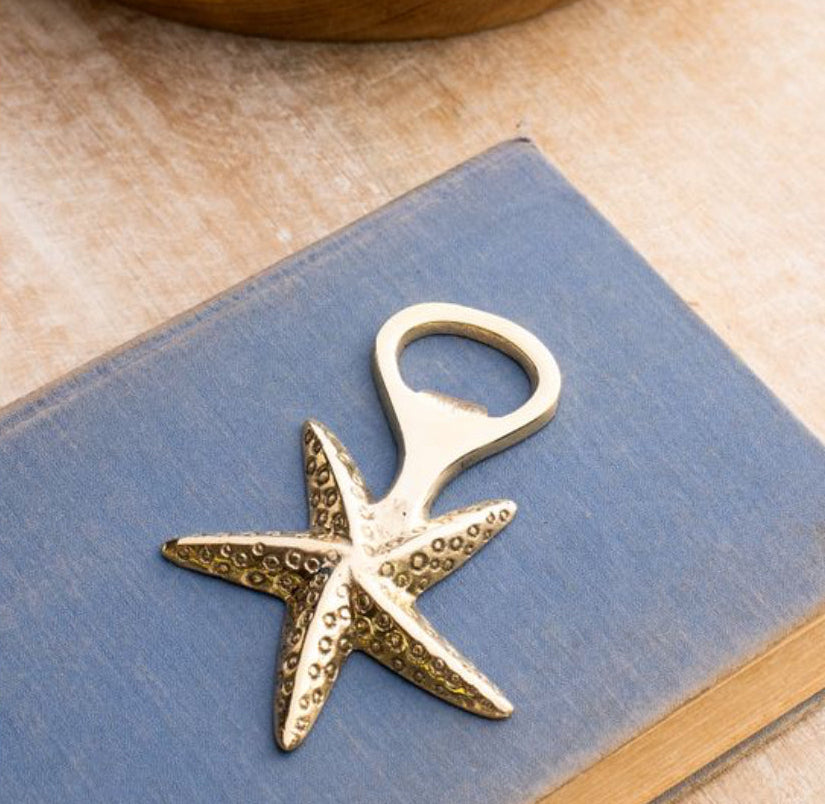 Brass Finished Starfish Bottle Opener