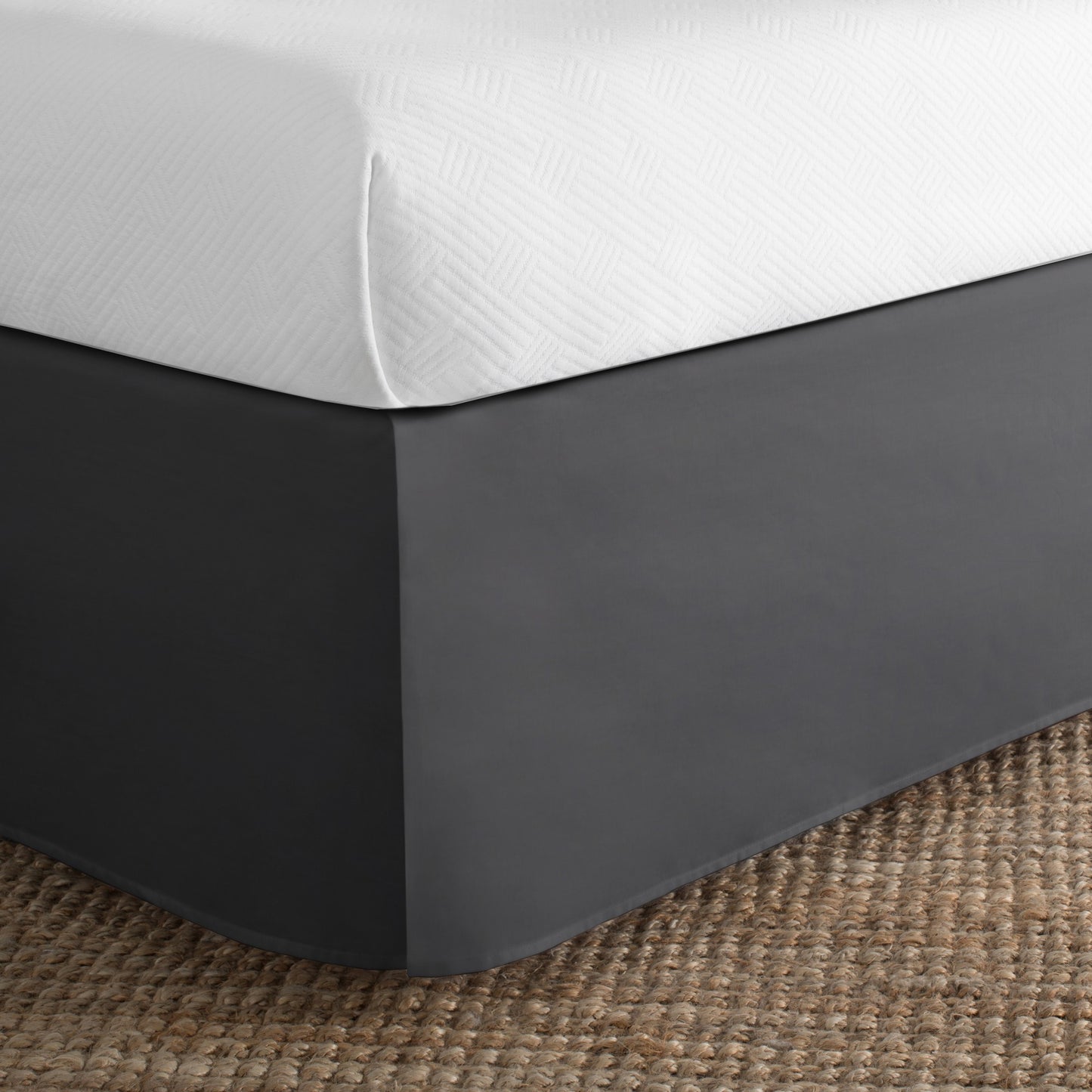 Twin XL Tailored Black 14" Bed Skirt by Levinsohn Textiles - Grey