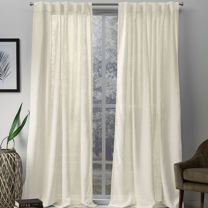 54” x 84” Exclusive Home Curtains Ivory Bella Sheer Hidden Tab Top Curtain Panel Set of 2