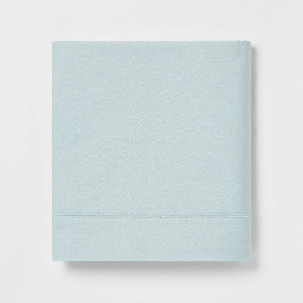 King 300 Thread Count Ultra Soft Flat Sheet Light Blue - Threshold