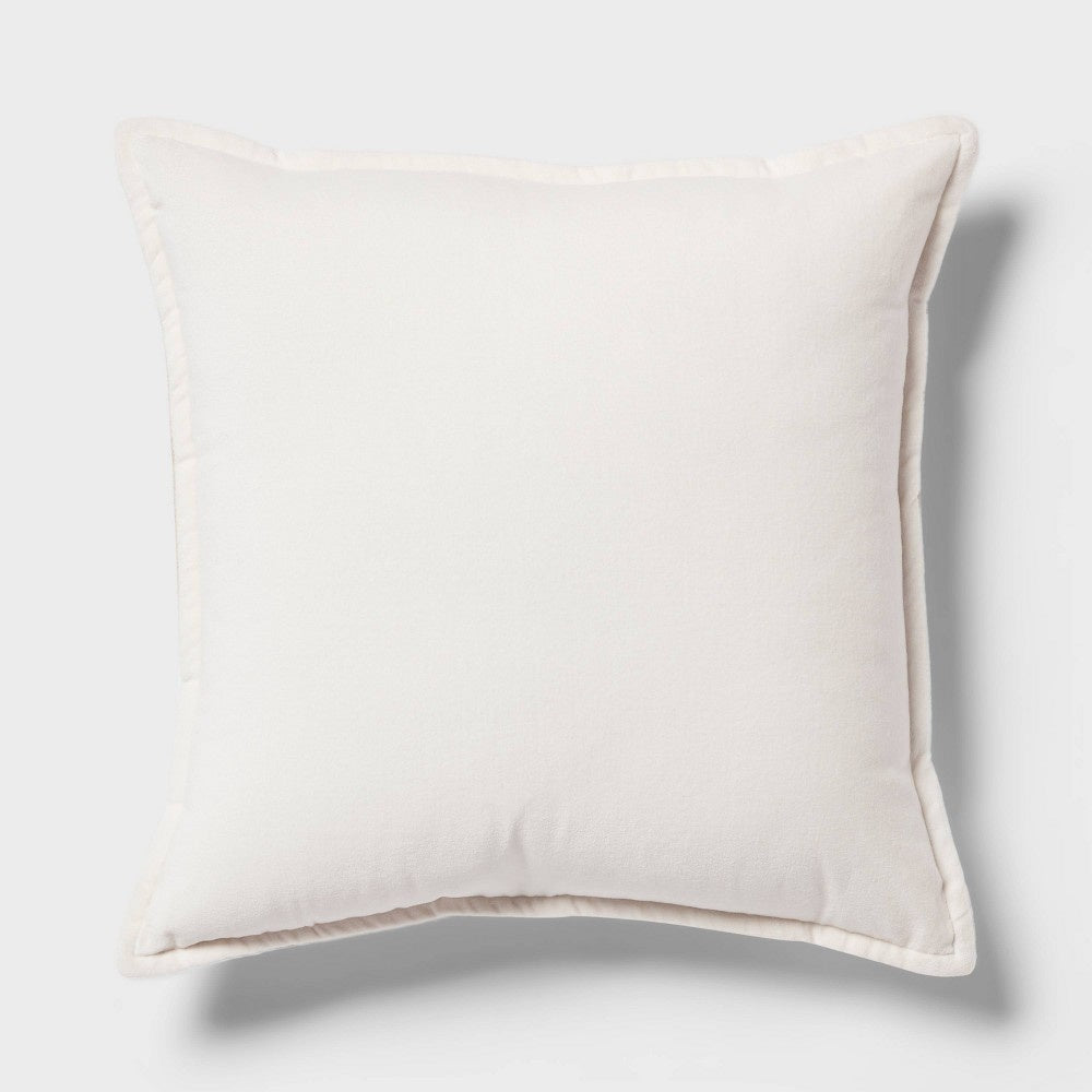 18” x 18” Velvet Reverse Pillow Ivory - Threshold