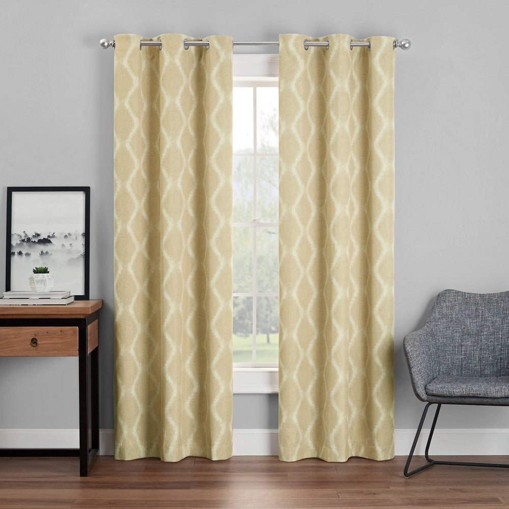 42" x 84” Eclipse Windsor Blackout Curtain Panel Geometric Gold - 1 Panel
