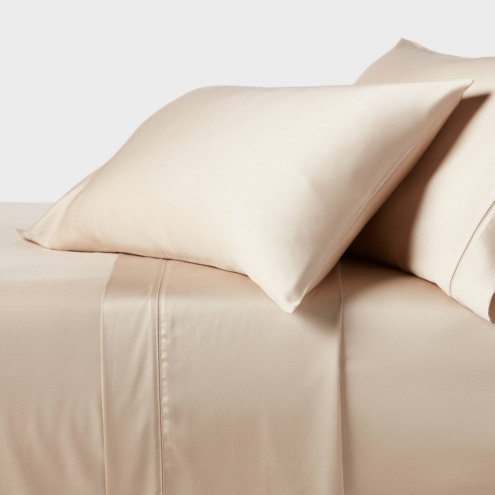 As Is Full 320 Thread Count Cool TENCEL® Lyocell Sheet Set True Khaki - Threshold