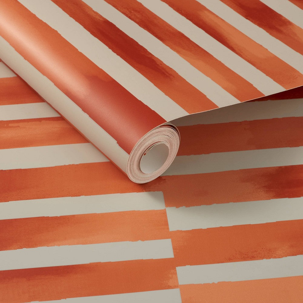 Ophelia Striped Peel and Stick Wallpaper Coral/Off White - Opalhouse Covers 27.5 sq. ft.