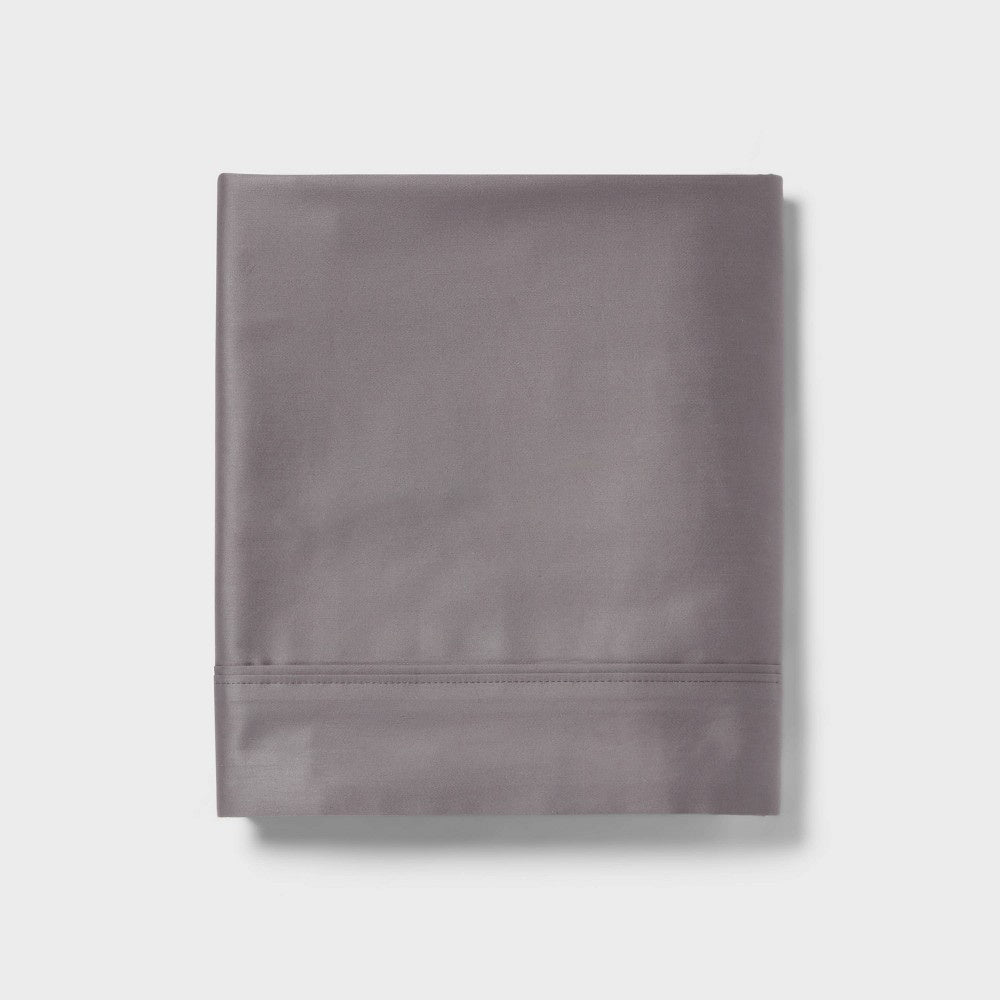 As Is Full 400 Thread Count Performance Flat Sheet Classic Gray - Threshold