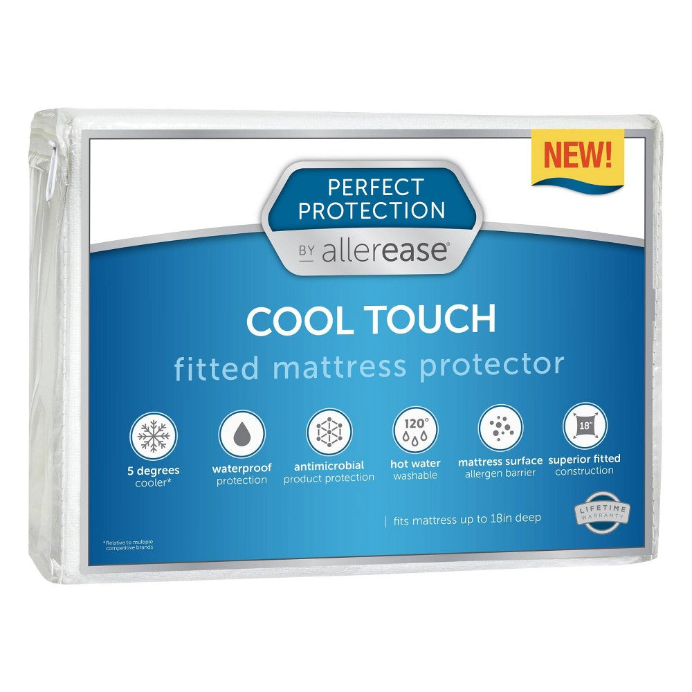 Allerease Full Perfect Protection Cool Touch Waterproof Machine Washable Fitted Mattress Protector