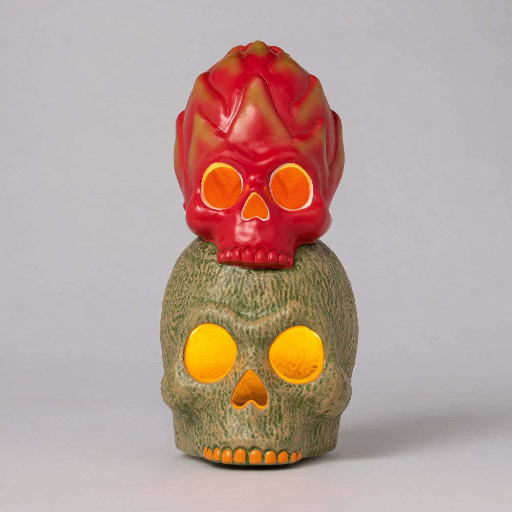 Light up Dragon Fruit and Cantaloupe Stacked Halloween Decorative Prop - Hyde & EEK! Boutique