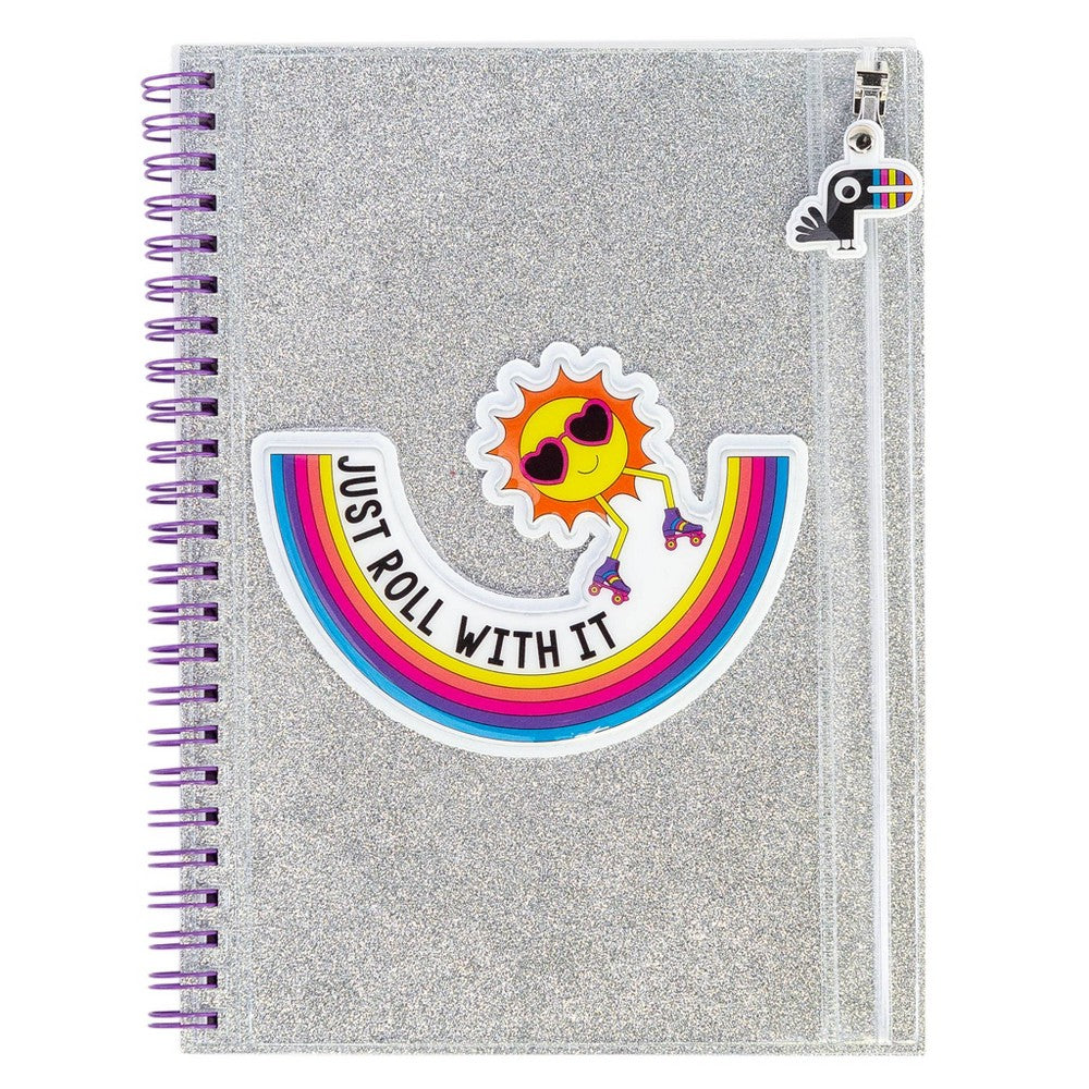 1 Subject College Ruled Spiral Notebook Silver Glitter